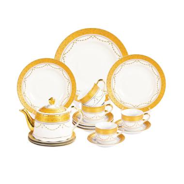 Vicenza D22 Motif Padi Dinner Set Perangkat Saji Gold