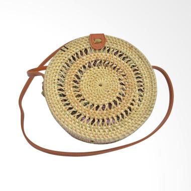 Alexanic Rotan Bali Oval Sling Bag - Coklat Muda