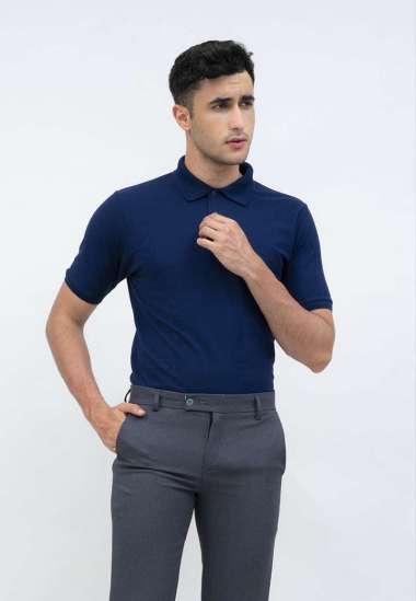 polo shirt baju kaos kerah polo slim houseofcuff navy L