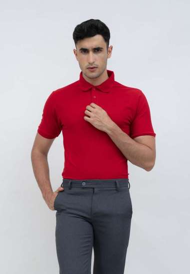 polo shirt baju kaos kerah polo slim houseofcuff merah XS
