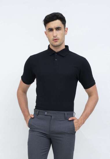 polo shirt baju kaos kerah polo slim houseofcuff hitam XL