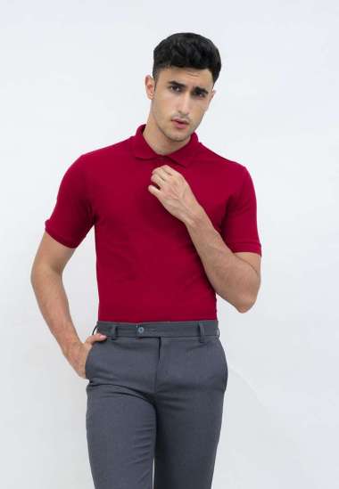 polo shirt baju kaos kerah polo slim houseofcuff marun XS