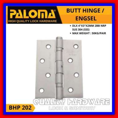 Engsel Pintu Jendela Paloma BHP 202 - 4 inch Engsel Jendela Stainless SUS 304 - SSS Murah Berkualita