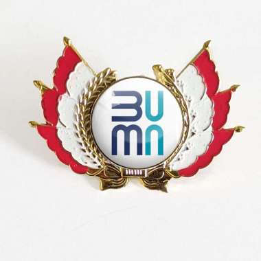 Mulyocreative Pin Logo Pin Kementerian BUMN Model Bendera – Bros Logo Bahan Logam [2 pcs]