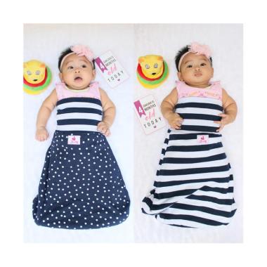 Geos Bians Newbron Bedong Selimut Instant - Navy