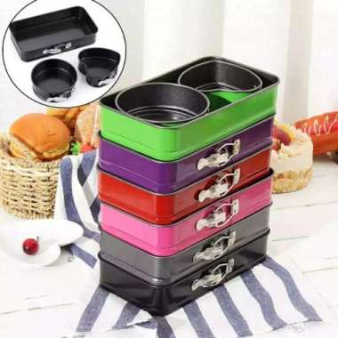 PRK-Set loyang alat cetakan kue 3 in 1/Set mini cake mold 3in1 Loyang Kue Ungu