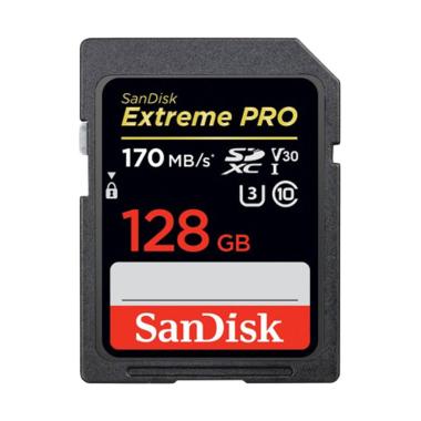 Sandisk Extreme Pro SDXC UHS-I Kartu Memori [128 GB/ 170 Mbps] -