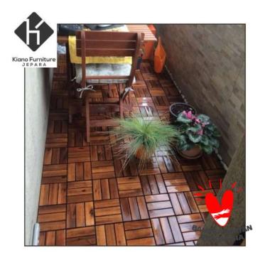 PARKET KAYU JATI + VERNISH ( PAKET HEMAT isi 10pcs ) DECKING TILE / LANTAI KAYU / LANTAI KAYU JATI z