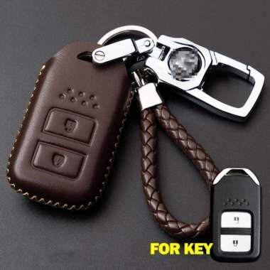 Gantungan Kunci Sarung Kulit Remote Mobil Honda Hrv Brv Jazz Civic Brown