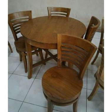 Mebel Jati Produksi Jepara Meja Makan Bundar Kursi Makan Bundar Bahan