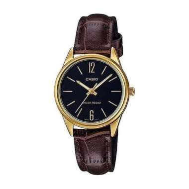 CASIO LTP-V005GL - Jam Tangan Wanita Analog - Tali Kulit Coklat Hitam