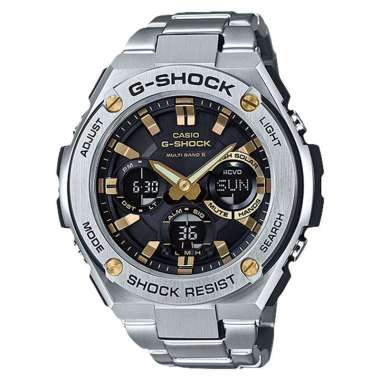 Jam Tangan Pria Casio G-Shock G-Steel GST-W110D-1A9JF Tough Solar WR 200M Stainless Steel (JDM) Silv