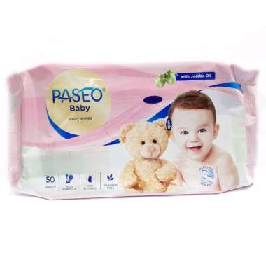 Tissue Basah Paseo Baby Wipes | JOJOBA OIL | 50 sheets