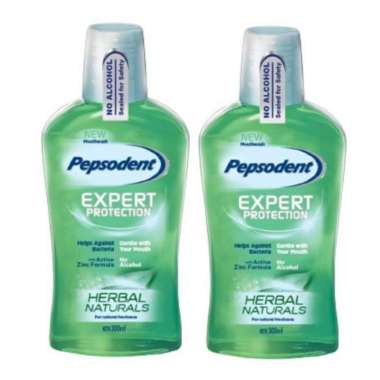 Pepsodent Mouthwash Expert Protedtion 300Ml Twin Pack Expert Protection Herbal Naturals