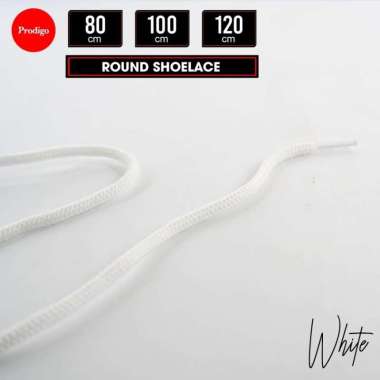 Tali Sepatu Bulat Gepeng Pipih Hitam & Putih Prodigo Shoelace Premium Bulat Putih 100cm