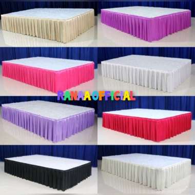 Skirting dekorasi meja ulang tahun rok meja prasmanan tinggi 1 meter