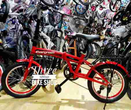 SEPEDA LIPAT EVERGREEN 16 inch 7 SPEED WARNA MERAH