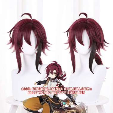 RAMBUT PALSU WIG COSPLAY GAME GENSHIN IMPACT WIG HEIZOU SHIKANOIN GENSHIN IMPACT WIG HEI ZOU SHIKANO