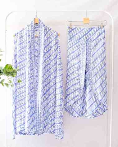 ONE SET OUTER SET BAWAHAN ATASAN CARDIGAN BAWAHAN KULOT ONE SET KONDANGAN SET WANITA BATIK MODERN