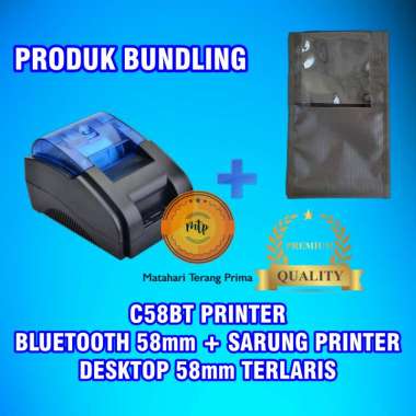 C58BT PRINTER BLUETOOTH 58mm + SARUNG PRINTER DESKTOP 58mm TERLARIS