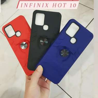 Case Infini Hot 10,Hot 10S,Infinix S5/S5 Lite Case Thunder Plus Ring Hot 10S - Biru