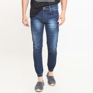 2nd RED Jogger Jeans Slim Fit Premium Celana Pria 30 BIRU TUA