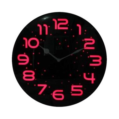 Esa Minimalis Jam Dinding Analog LED Backlight - Hitam [23 cm] - Hitam