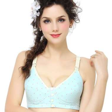 China Brand Bra Menyusui Front Open Nursing Bra 38C Biru