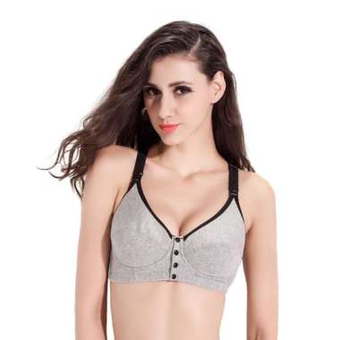 China Brand Bra Menyusui Front Open Nursing Bra 38C Grey