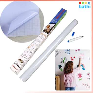 BATHI Office HF514 Whiteboard Sticker 200x45 cm Papan Tulis Spidol Tempel Putih