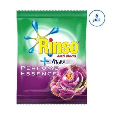 Promo Harga RINSO Anti Noda Deterjen Bubuk + Molto Purple Perfume Essence 44 gr - Blibli