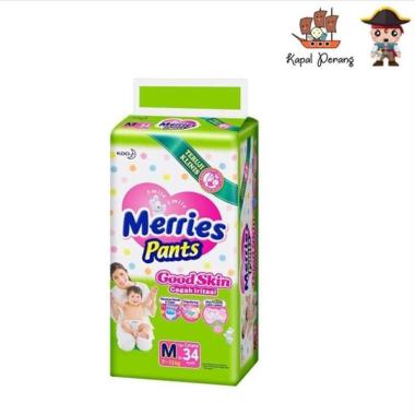 Merries Good Skin Pants Popok Bayi [Size M/ 34 Pcs]