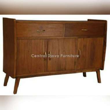 Buffet Nakas Bufet Meja TV Retro Antik Kayu Jati Furniture Jepara Coklat