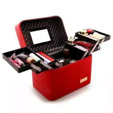 OEM ONE-K1 BOX MAKE UP / Kotak Kosmetik / Makeup Beauty Case / Tas Cosmetic / Koper Kosmetik MERAH -