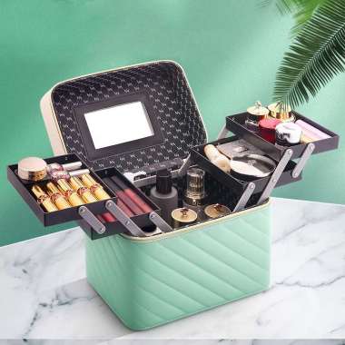 OEM ONE-K1 BOX MAKE UP / Kotak Kosmetik / Makeup Beauty Case / Tas Cosmetic / Koper Kosmetik HIJAUPI