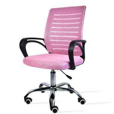 B&G KURSI KANTOR / STAFF CHAIR / KURSI KERJA / KURSI JARING / OFFICE CHAIR MODEL B-200 STEEL PINK