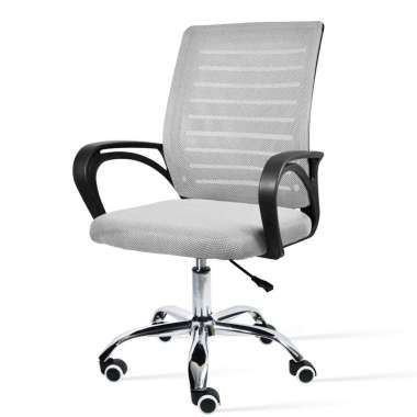 B&G KURSI KANTOR / STAFF CHAIR / KURSI KERJA / KURSI JARING / OFFICE CHAIR MODEL B-200 STEEL GREY