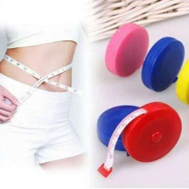 Meteran Gulung Mini 150 cm Pengukur Lingkar Perut Pengukur Baju Tukang Jahit Putih Besar