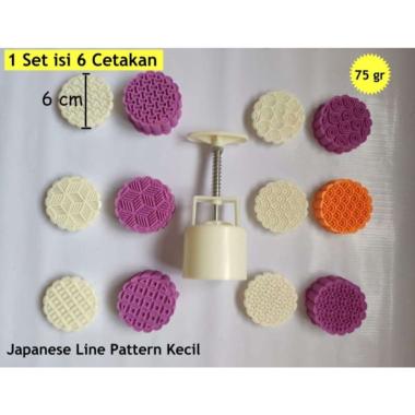 aiGooTan - CETAKAN MOONCAKE JAPANESE LINE PATTERN KECIL - Kue Bulan