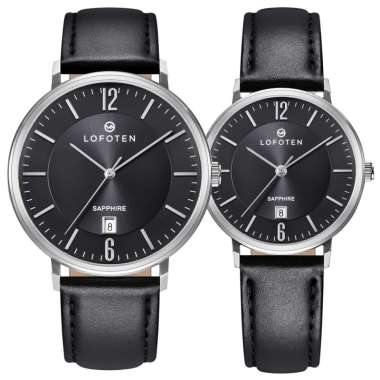 Lofoten Watch Sapphire Jam Tangan Couple [F-8103M/L/ Original] Silver Hitam