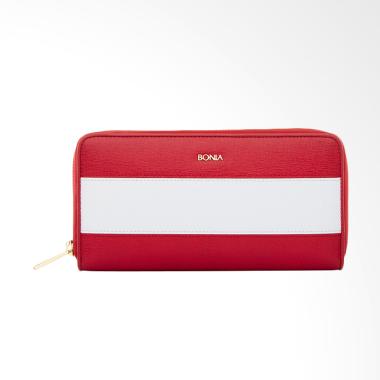 Bonia The Line Zipper Wallet - Red