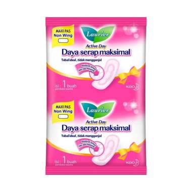 Pembalut Wanita Laurier Sachet 1 Renceng Isi 10 Merah Muda