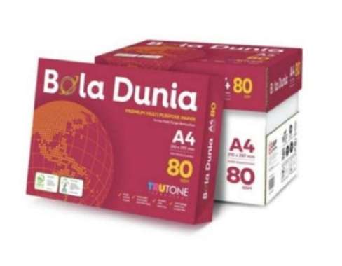 Kertas A4 80 Gram Bola Dunia / Kertas HVS A4 80 Gr Bola Dunia