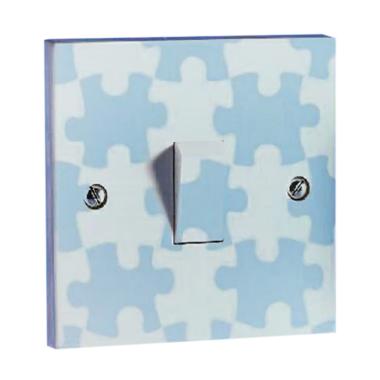 OEM Motif Puzzle Saklar Lampu Sticker - Biru