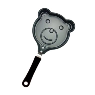 Nonstick Karakter Beruang Mini Frying Pan - Hitam
