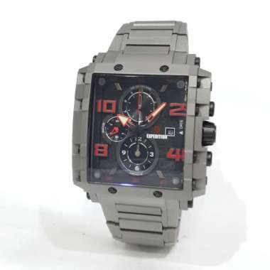 Expedition Square Titanium Chronograph 6757MCBTT Jam Tangan Pria Black Red