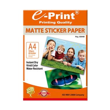 E-Print Sticker Matte Photo Paper A4 [100 gsm/ 20 Sheet] Putih