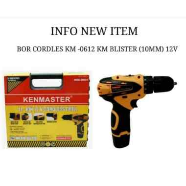MESIN BOR BATERAI KENMASTER KM0612 - BOR CORDLESS KENMASTER - CHARGER kuning