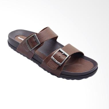 HOMYPED Navara Leather Sandal Pria - Brown 801