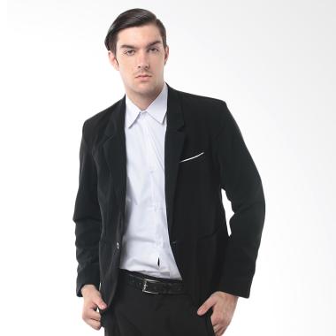 Alphawear Single Buttom Blazer Pria - Black